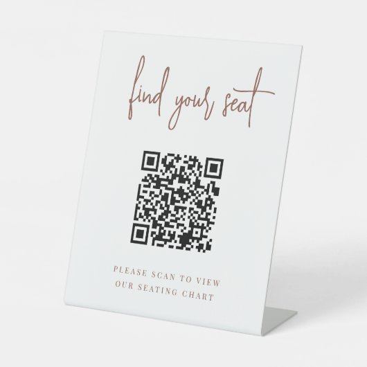 Rust | Handgeschreven QR-code voor handgeschreven Reclamebord Met Voetstuk (Voorkant)