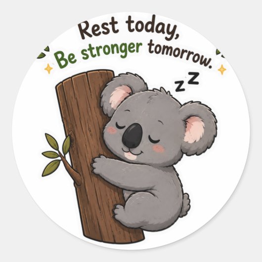 RUST HEDEN STERKER MORGEN KOALA STICKER (Voorkant)