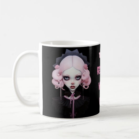 Rust heks gezicht pastel Gothic vampier halloween Koffiemok (Links)