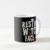Rust heks gezicht vrouwen rustende heks gezicht koffiemok (Voorkant rechts)