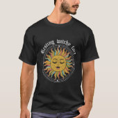 Rust heks gezicht wiccan wicca maan fasen zon t-shirt (Voorkant)