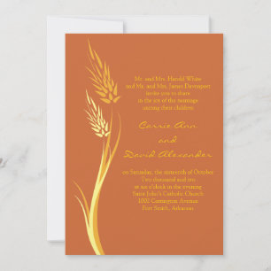 Rust herfst Wheat Wedding Uitnodiging