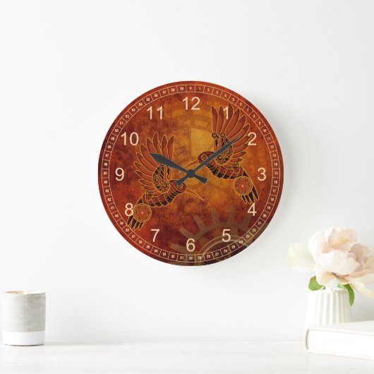 Rust Hummingvogels Steampunk Wall klok (Huis)