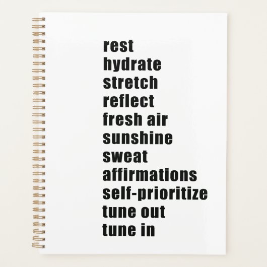 Rust Hydrate Rekken Reflecteren Zonneschijn Zweten Planner (Voorkant)
