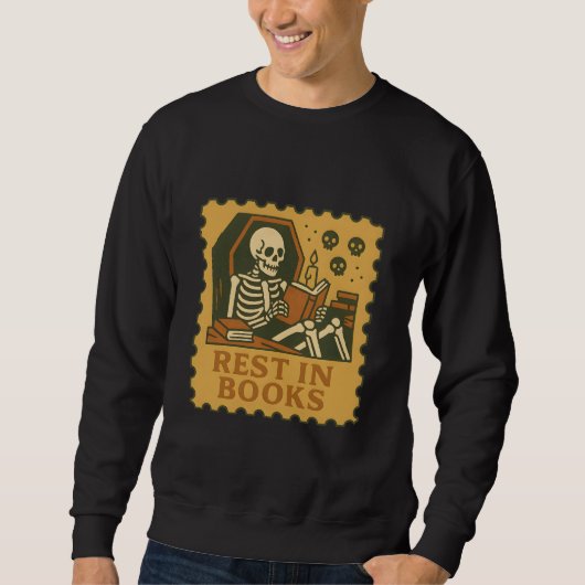 Rust in boeken - Gothic Skeleton Reader Shirt (Voorkant)