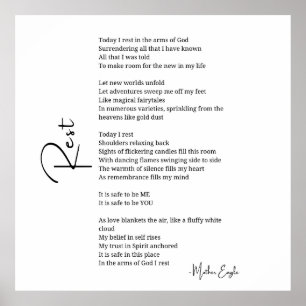 Rust in de armen van God Love Poem poster muurkuns