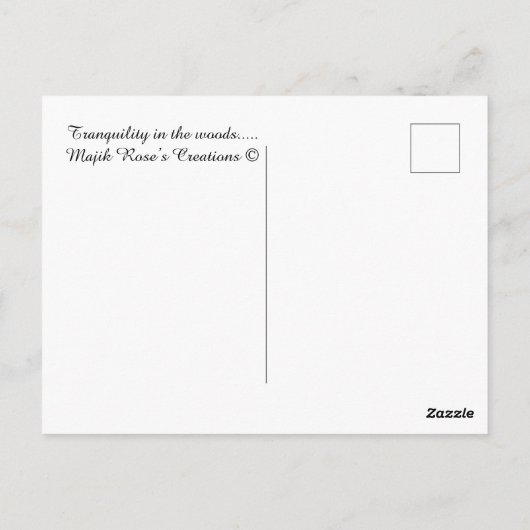 Rust in de bossen...... briefkaart (Achterkant)