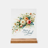 Rust in de Heer Bloemen Acryl Bord (Voorkant)