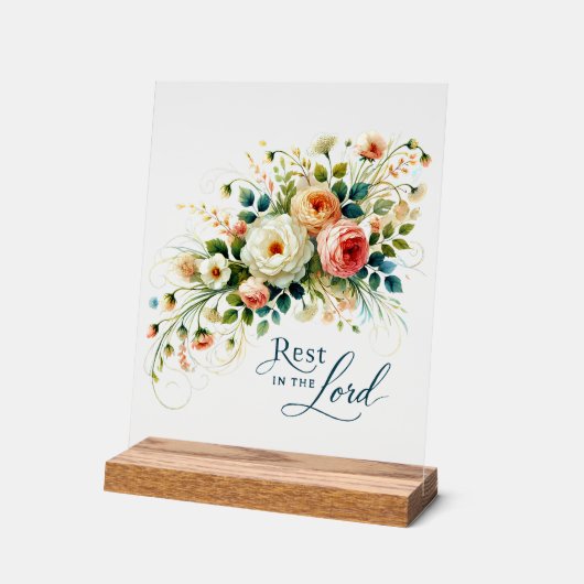 Rust in de Heer Bloemen Acryl Bord (Hoek)