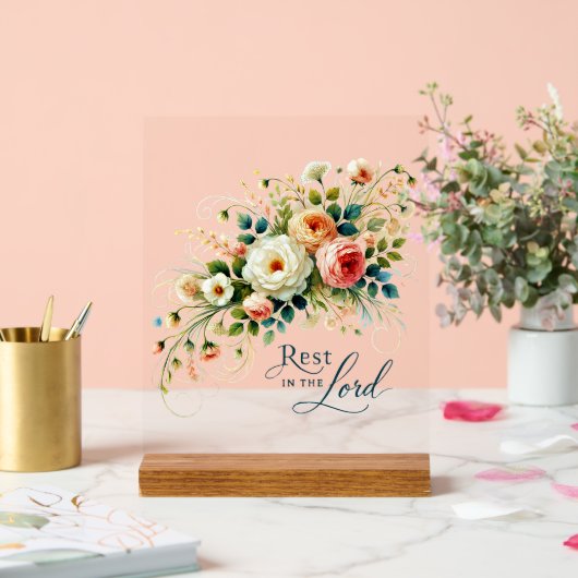 Rust in de Heer Bloemen Acryl Bord (Huwelijk)