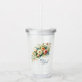 Rust in de Heer Bloemen Acryl Drinkbeker