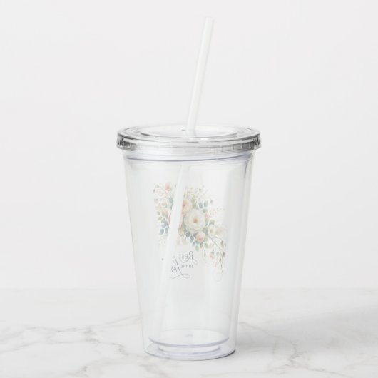 Rust in de Heer Bloemen Acryl Drinkbeker (Achterkant)