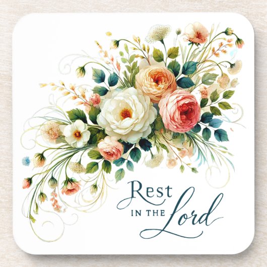 Rust in de Heer Bloemen Bier Onderzetter (Voorkant)