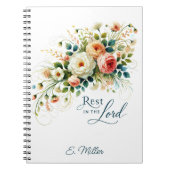 Rust in de Heer bloemen gepersonaliseerd Notitieboek (Voorkant)