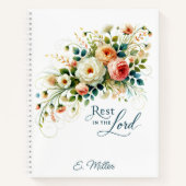 Rust in de Heer bloemen gepersonaliseerd Notitieboek (Voorkant)
