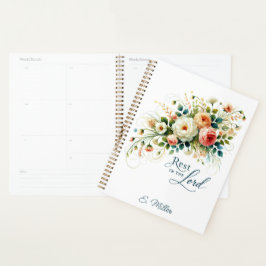 Rust in de Heer bloemen gepersonaliseerd Planner