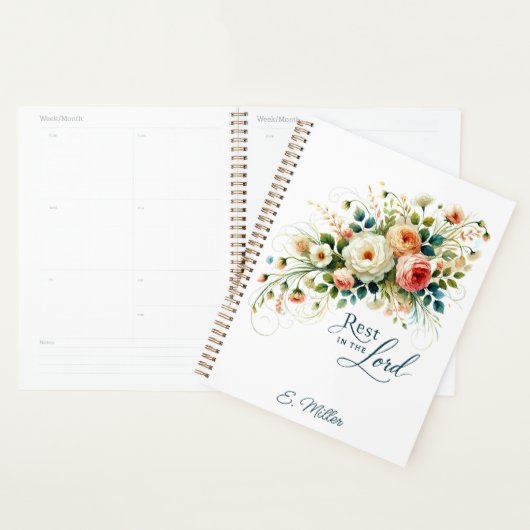 Rust in de Heer bloemen gepersonaliseerd Planner (Display)