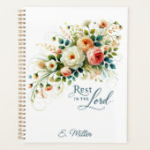 Rust in de Heer bloemen gepersonaliseerd Planner (Voorkant)