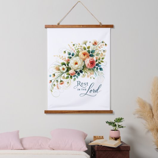 Rust in de Heer Bloemen Hangend Wandkleed (Slaapkamer)