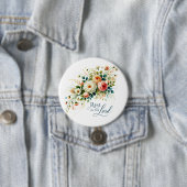 Rust in de Heer Bloemen Ronde Button 7,6 Cm (In situ)