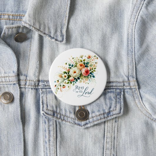 Rust in de Heer Bloemen Ronde Button 7,6 Cm (In situ)