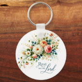 Rust in de Heer Bloemen Sleutelhanger (Voorkant)