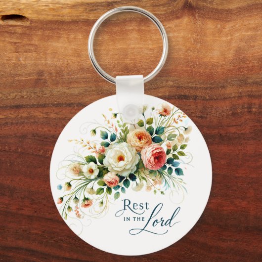 Rust in de Heer Bloemen Sleutelhanger (Voorkant)