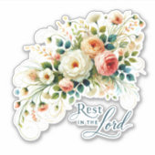 Rust in de Heer Bloemen Sticker (Voorkant)