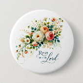 Rust in de Heer bloemrijk Ronde Button 7,6 Cm (Voorkant)