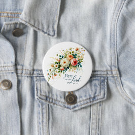 Rust in de Heer bloemrijk Ronde Button 7,6 Cm