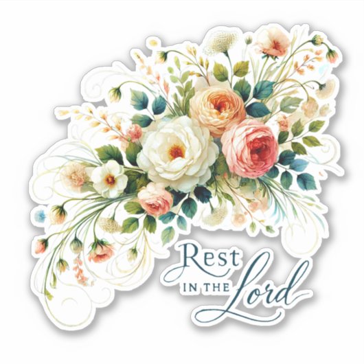 Rust in de Heer bloemrijk Sticker (Voorkant)