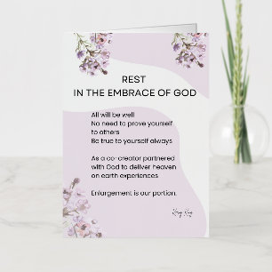 Rust in de omhelzing van Gods gedicht Folie Wenskaart