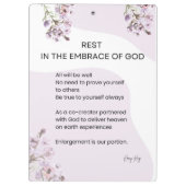 Rust in de omhelzing van Gods gedicht Klembord (Achterkant)