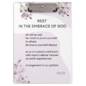 Rust in de omhelzing van Gods gedicht Klembord (Voorkant)