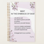 Rust in de omhelzing van Gods gedicht Planner (Voorkant)