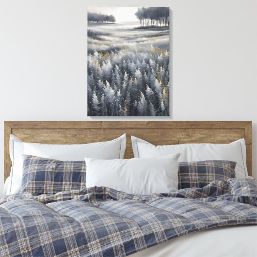 Rust in de winter canvas afdruk (Insitu (Slaapkamer))