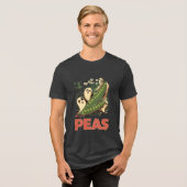 Rust in erwten Creepy Veggie Halloween Food Pun Tri-Blend Shirt (Voorkant volledig)