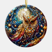 Rust in Glass A Floral Glas in lood Window Keramisch Ornament (Voorkant)