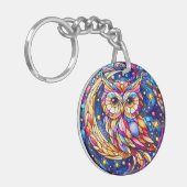 Rust in Glass A Floral Glas in lood Window Sleutelhanger (Voorkant Links)