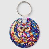 Rust in Glass A Floral Glas in lood Window Sleutelhanger (Voorkant)