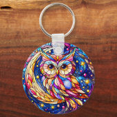 Rust in Glass A Floral Glas in lood Window Sleutelhanger (Voorkant)