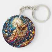 Rust in Glass A Floral Glas in lood Window Sleutelhanger (Achterkant)