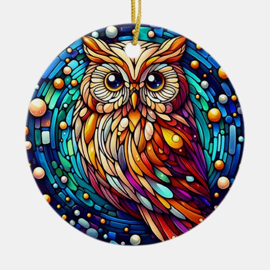 Rust in glazen bank en bloemen op vlekken keramisch ornament (Voorkant)