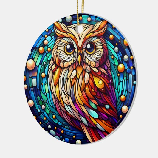 Rust in glazen bank en bloemen op vlekken keramisch ornament (Links)