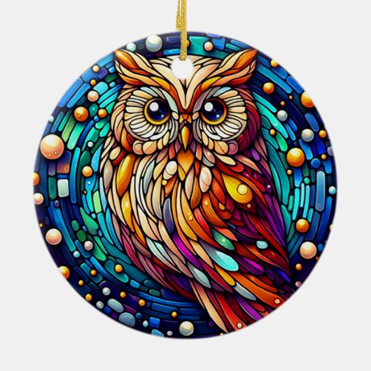 Rust in glazen bank en bloemen op vlekken keramisch ornament (Achterkant)