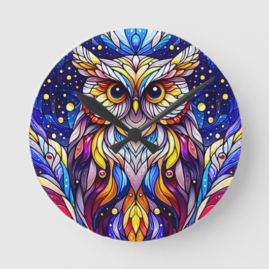 Rust in glazen bank en bloemen op vlekken ronde klok (Voorkant)