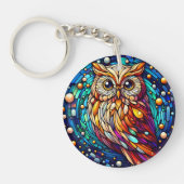 Rust in glazen bank en bloemen op vlekken sleutelhanger (Voorkant)