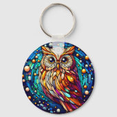 Rust in glazen bank en bloemen op vlekken sleutelhanger (Voorkant)