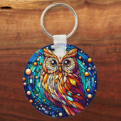 Rust in glazen bank en bloemen op vlekken sleutelhanger (Achterkant)