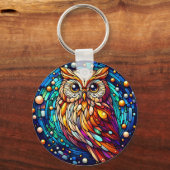 Rust in glazen bank en bloemen op vlekken sleutelhanger (Voorkant)